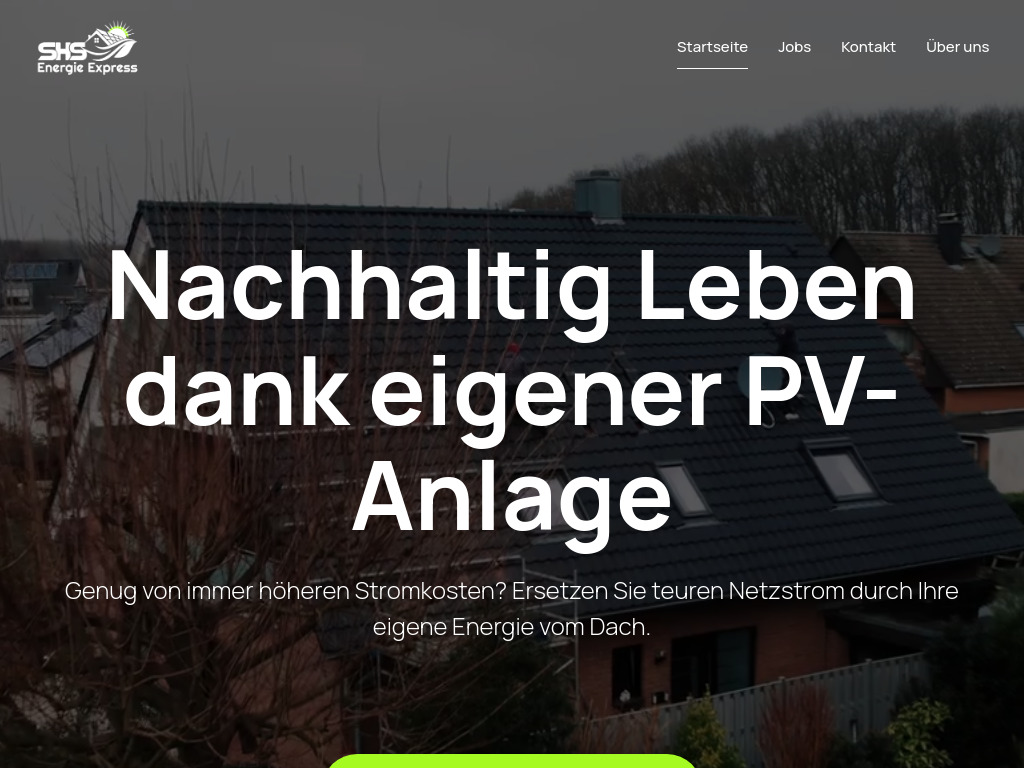 Website von SHS Energie Express