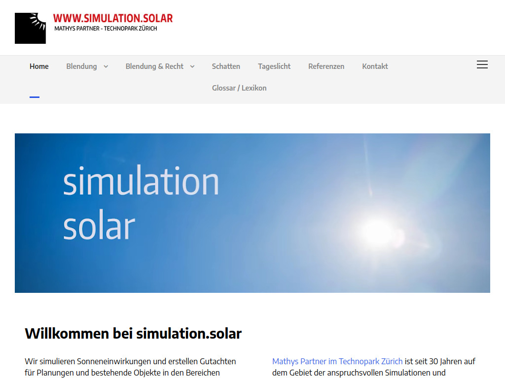 Website von Mathys Partner