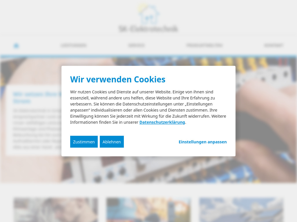 Website von SK Elektrotechnik in Schwäbisch Gmünd
