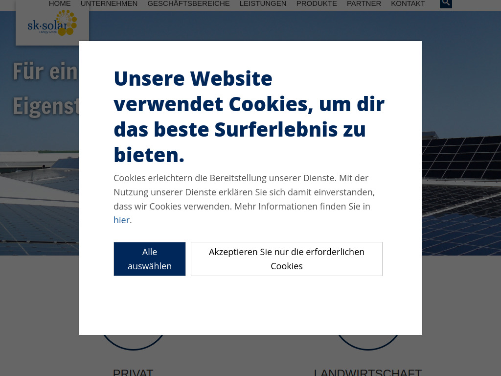 Website von SK Solar Energy GmbH in Havixbeck