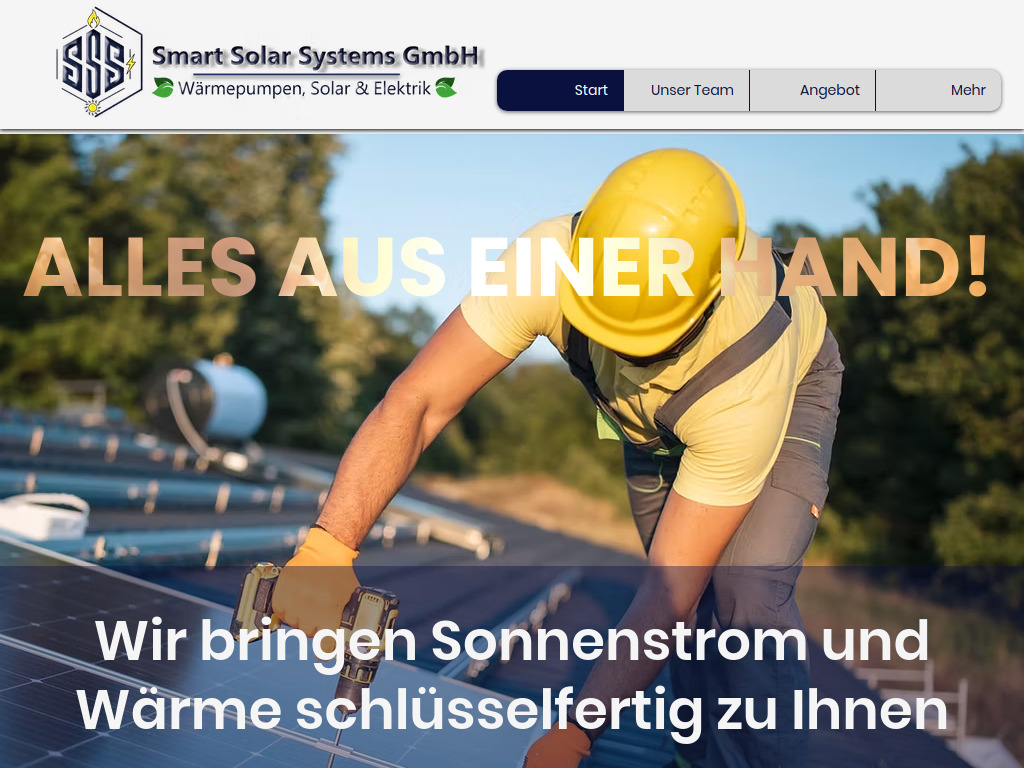 Website von Smart Solar Systems GmbH in Ried (Muotathal)