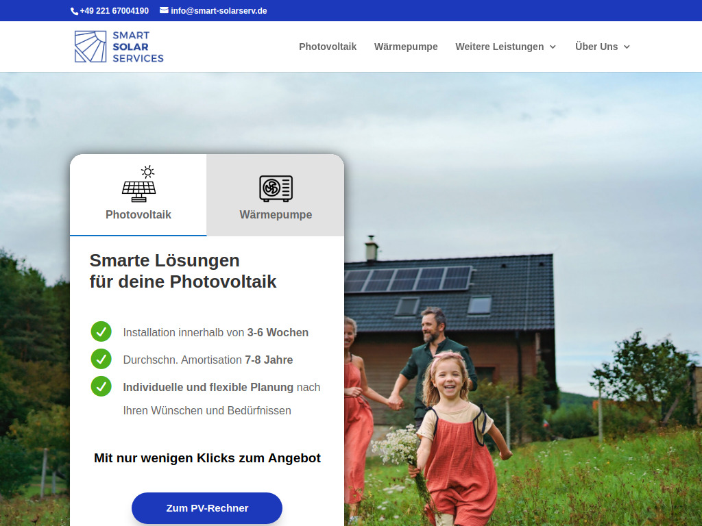 Website von Smart Solar Service GmbH in Köln