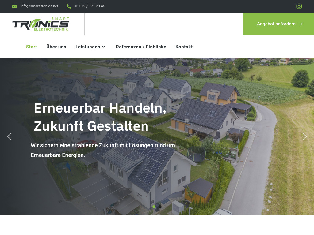 Website von SmartTronics Elektrotechnik in Vorwerk
