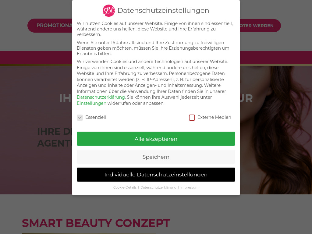 Website von Smart Beauty Conzept GmbH in Dresden