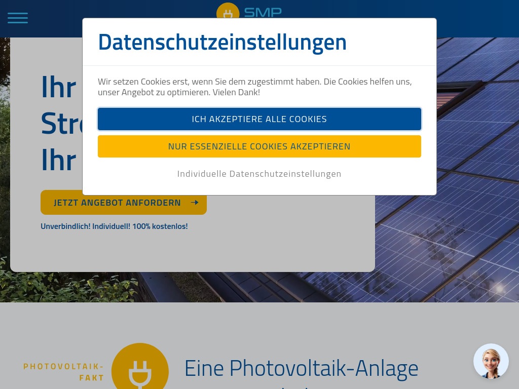 Website von SMP Solar Energy GmbH in Leipzig