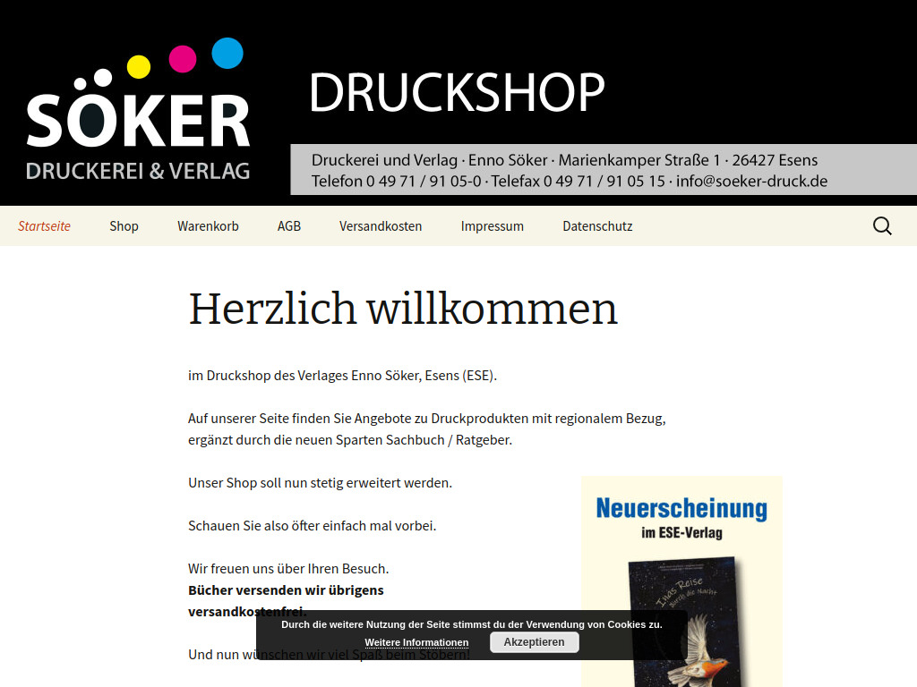 Website von Enno Söker in Esens