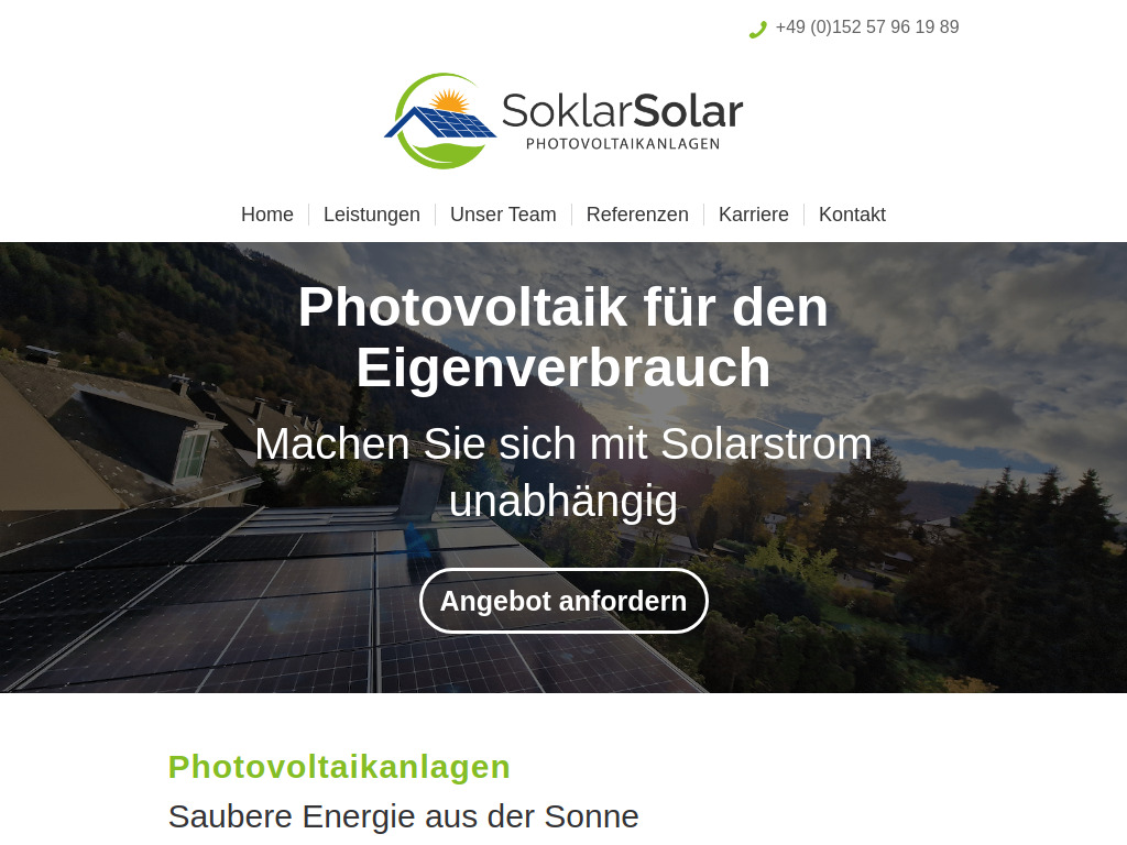 Website von SoklarSolar in Büchenbeuren