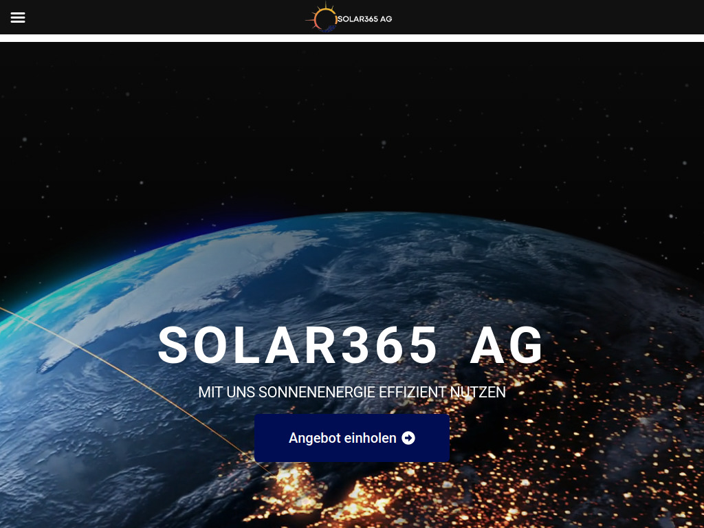 Website von SOLAR365 AG in St. Margrethen