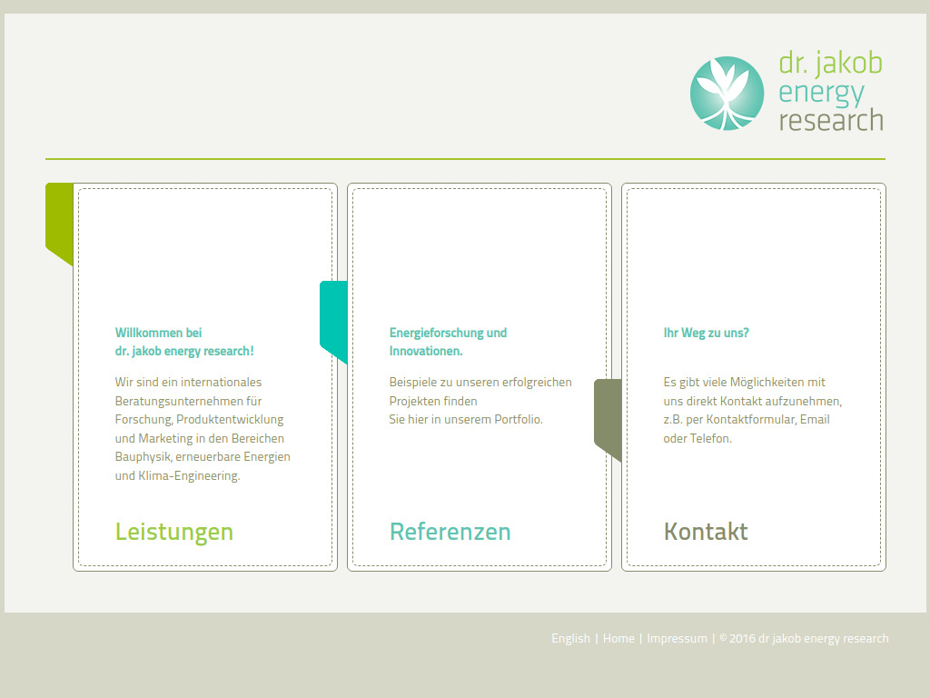 Website von dr. jakob energy research GmbH & Co. KG in Weinstadt