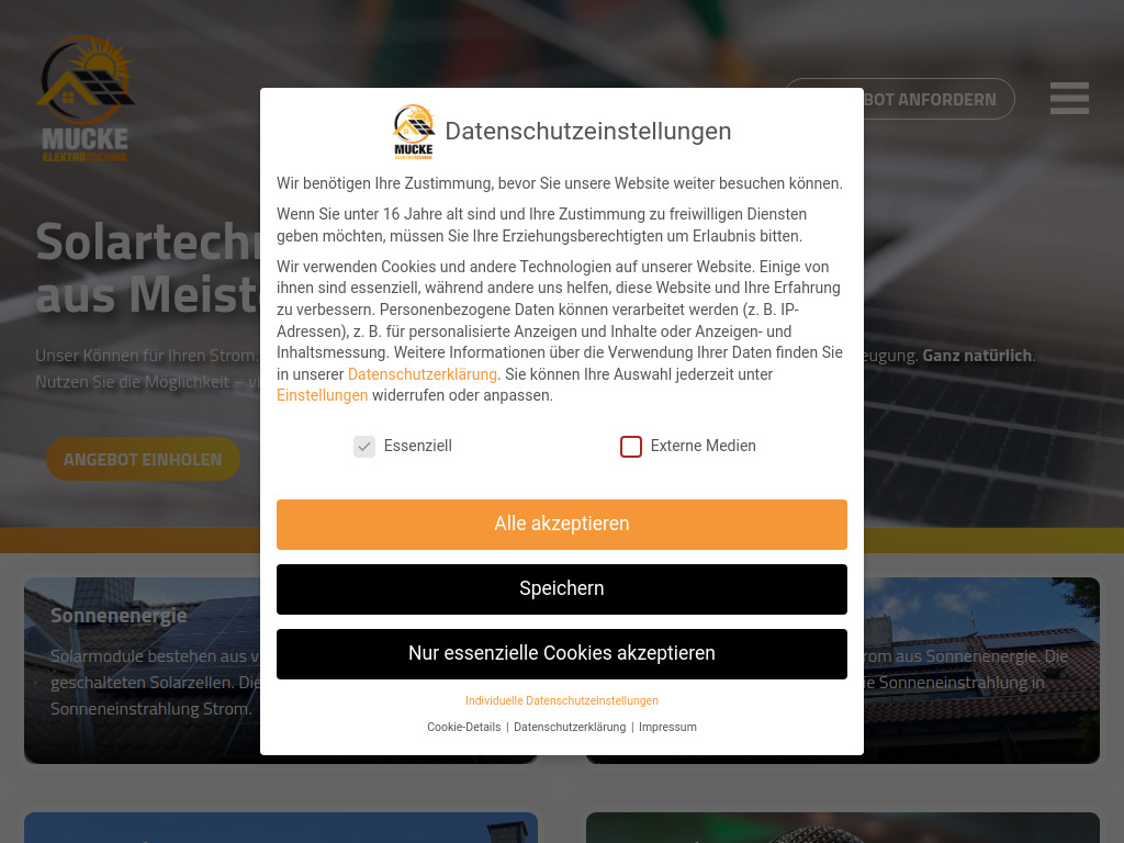 Website von Mucke Elektrotechnik in Wiesbaden-Schierstein