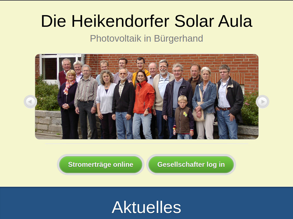 Website von Heikendorf Solar GbR in Altenholz-Klausdorf