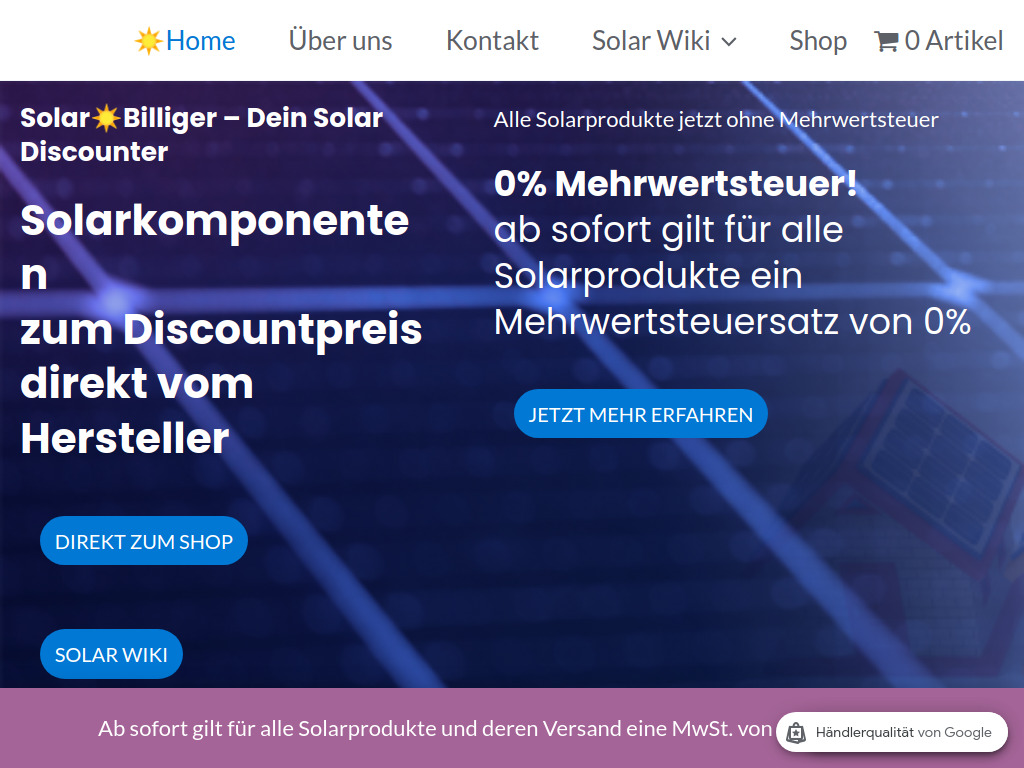 Website von Solarbringer GmbH in Markranstädt