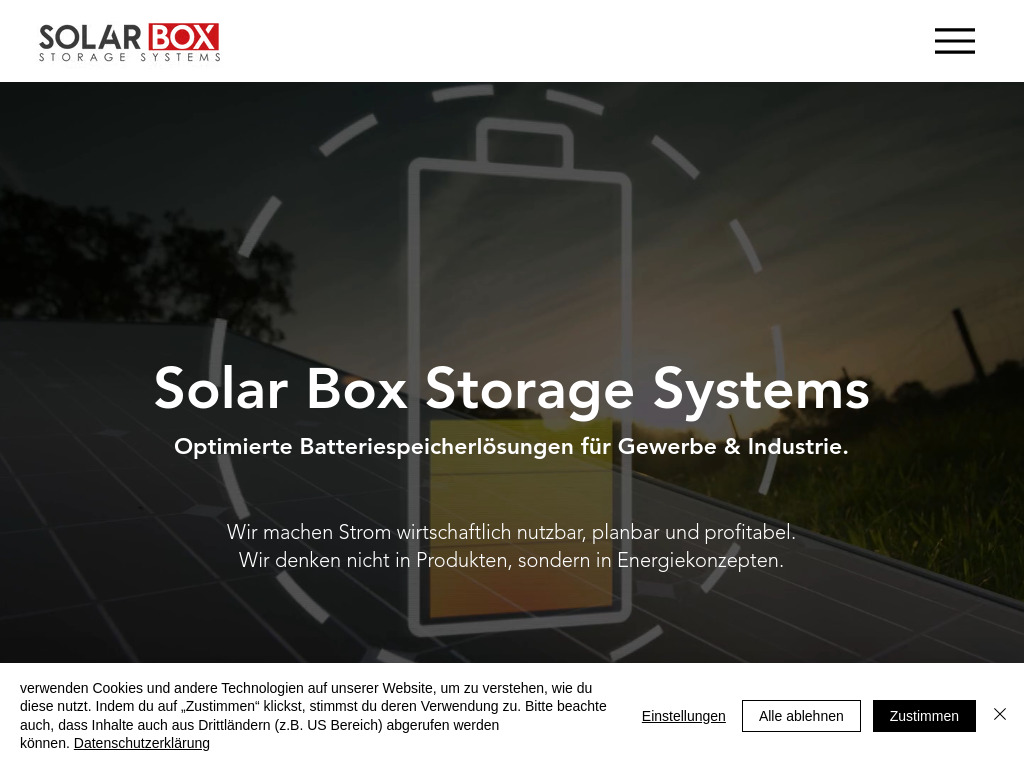 Website von SOLAR BOX STORAGE SYSTEMS GmbH in Graz