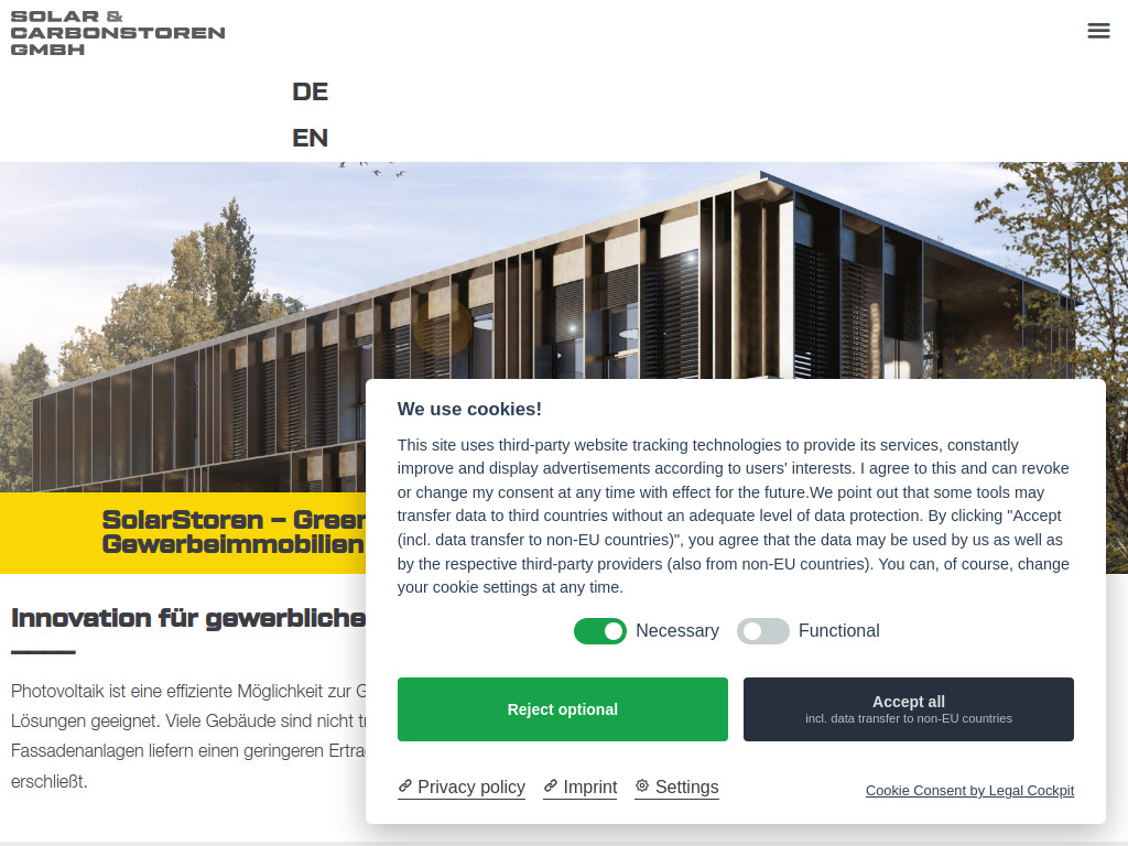 Website von Solar & Carbonstoren GmbH in Pinneberg