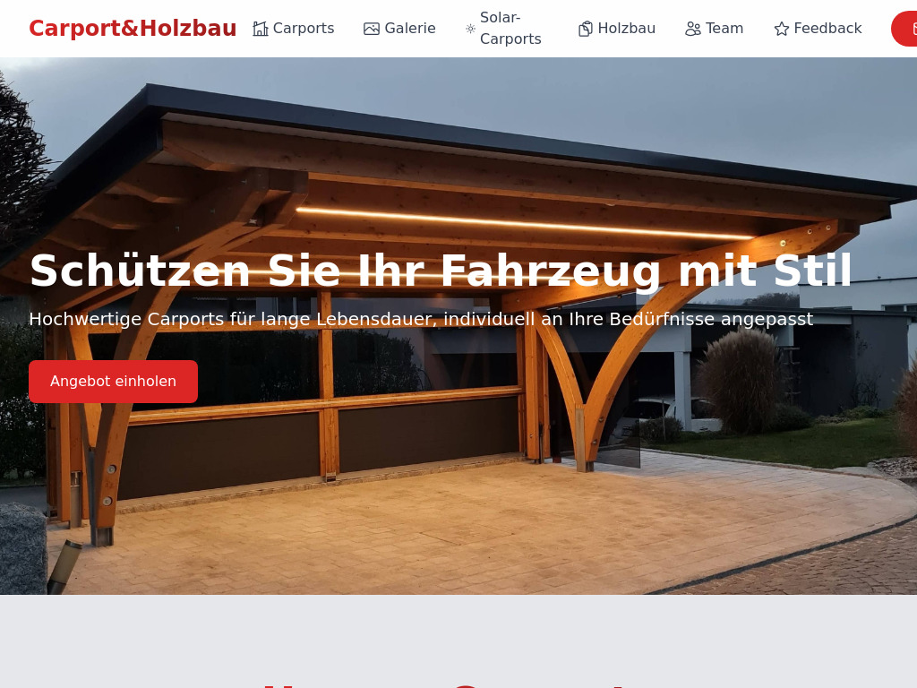Website von Carport&Holzbau GmbH in Ybbs an der Donau