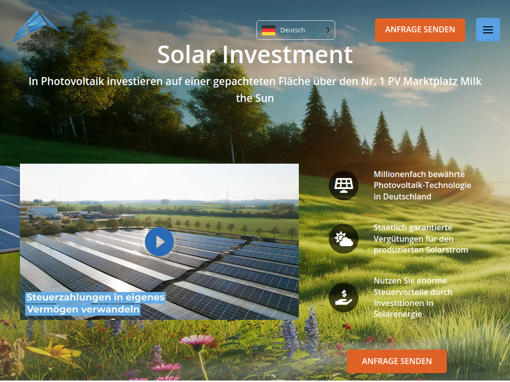 Website von Solar Direktinvest GmbH in Nürnberg