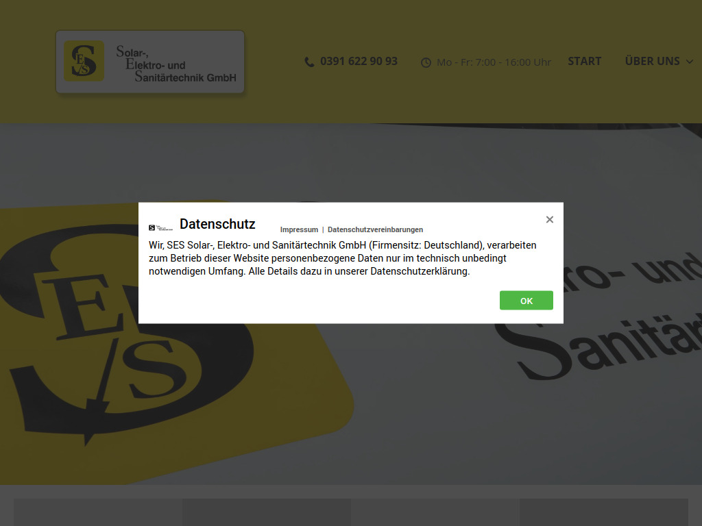 Website von SES Solar-, Elektro- und Sanitärtechnik GmbH in Magdeburg