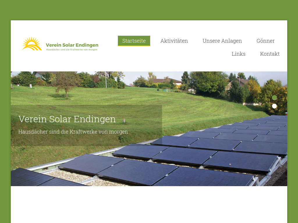 Website von Verein Solar Endingen in Endingen