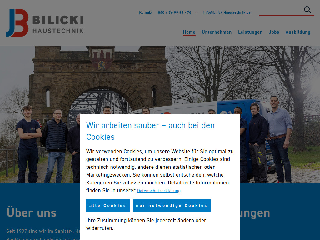 Website von Bilicki Haustechnik GmbH in Hamburg