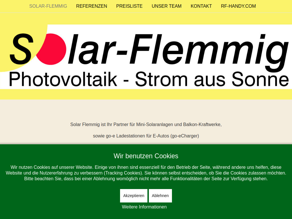Website von Solar Flemmig in Gera-Langenberg