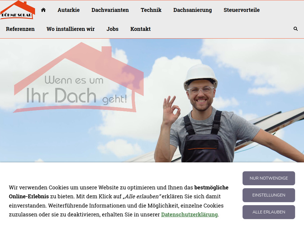 Website von Dachdeckerei Ronny Böhme GmbH in Fürstenwalde