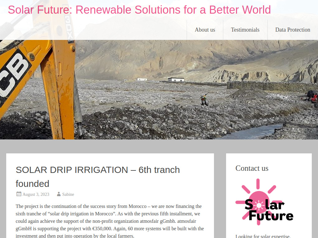 Website von Solar Future GmbH in Cölbe