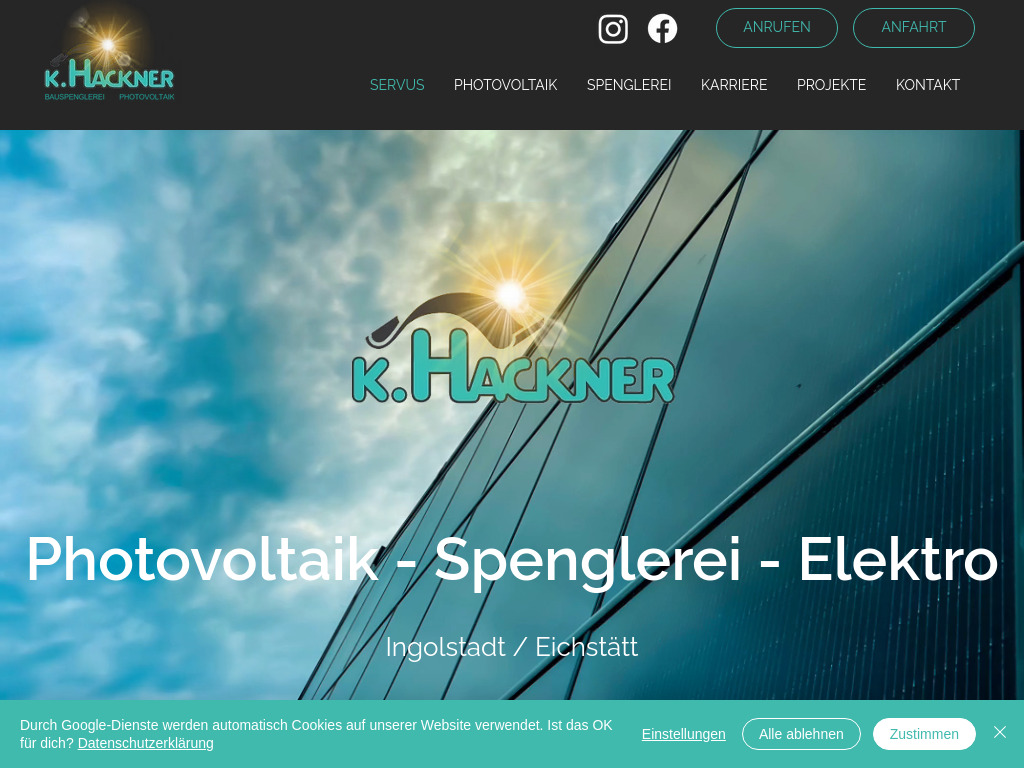 Website von K. Hackner GmbH & Co. KG in Gaimersheim
