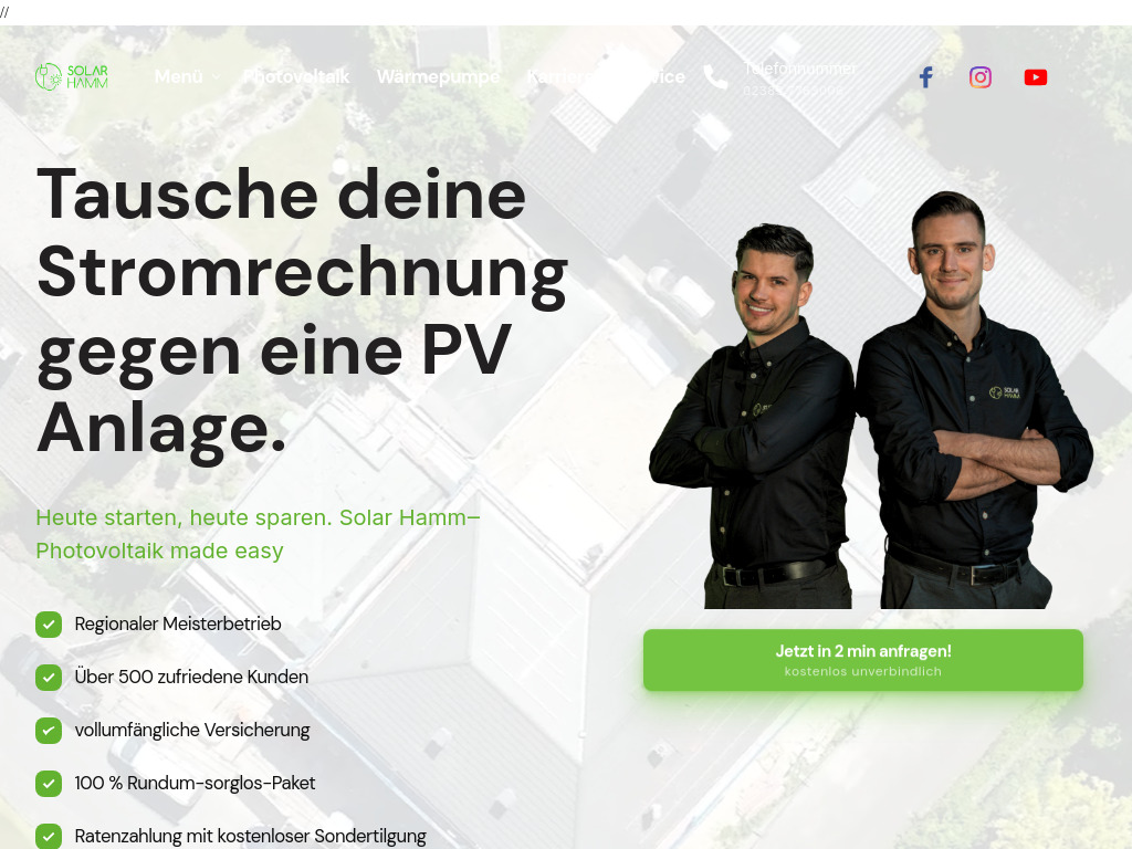Website von solar-hamm.de in Hamm