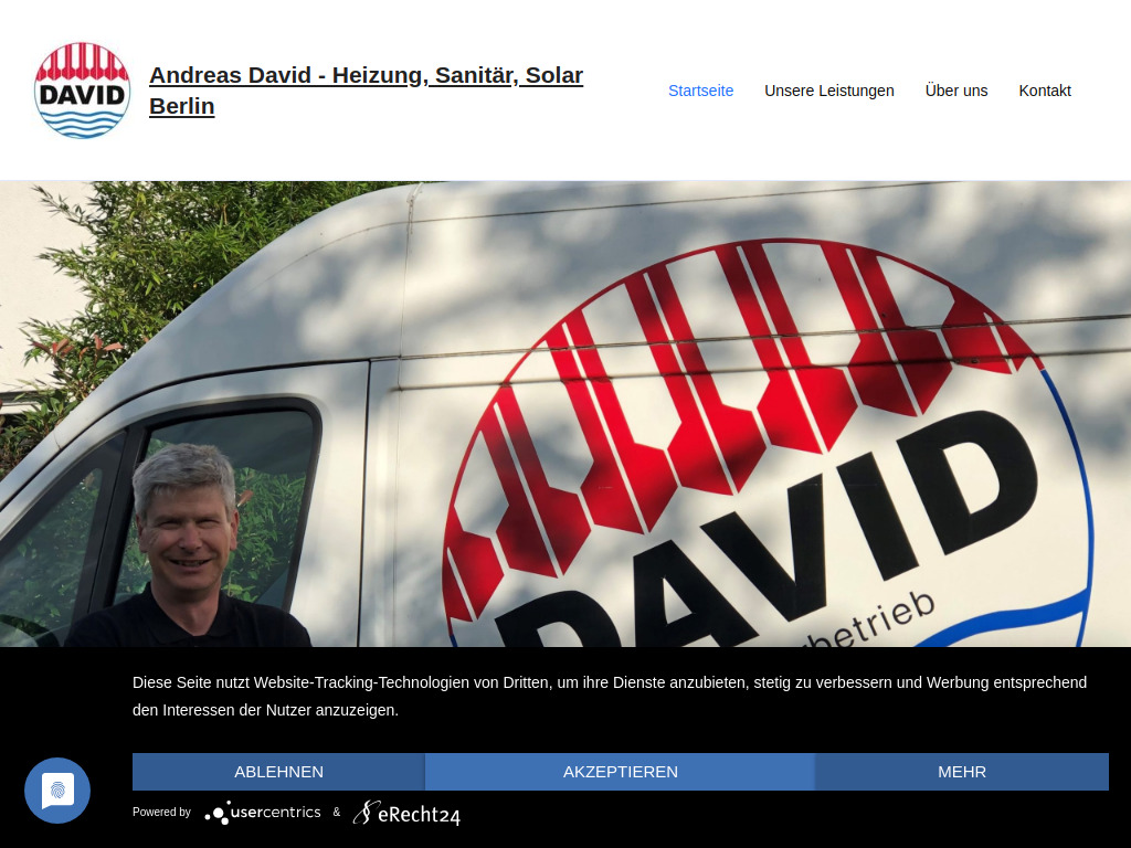 Website von Andreas David in Berlin