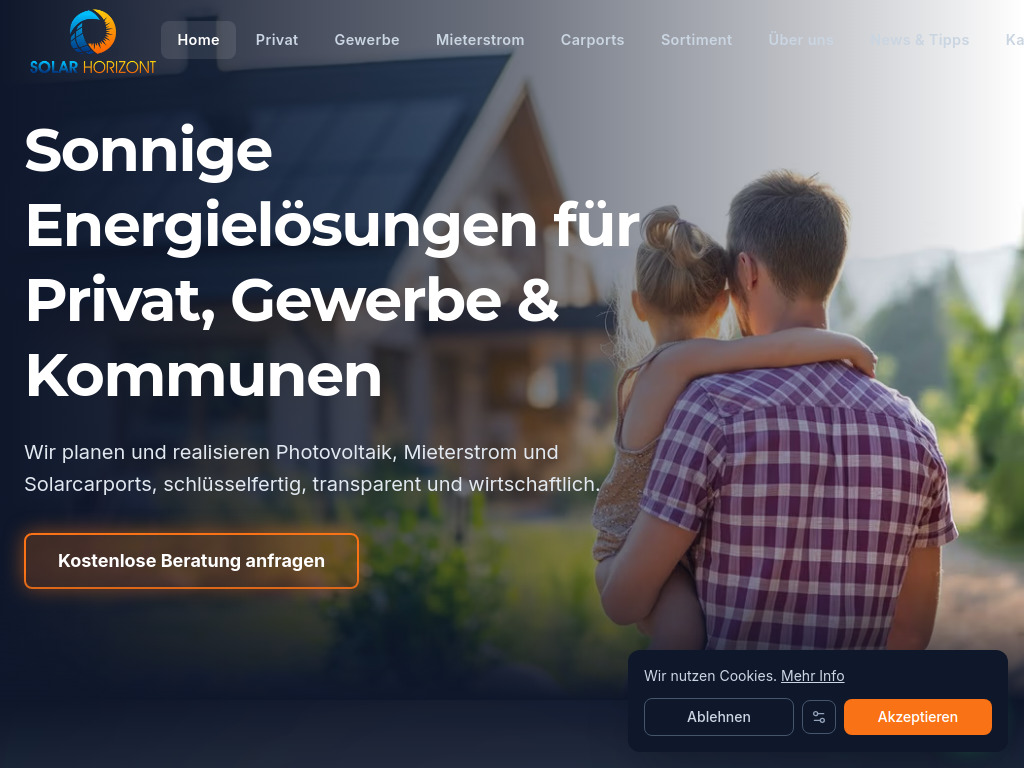 Website von Solar Horizont GmbH & Co. KG in Beelen