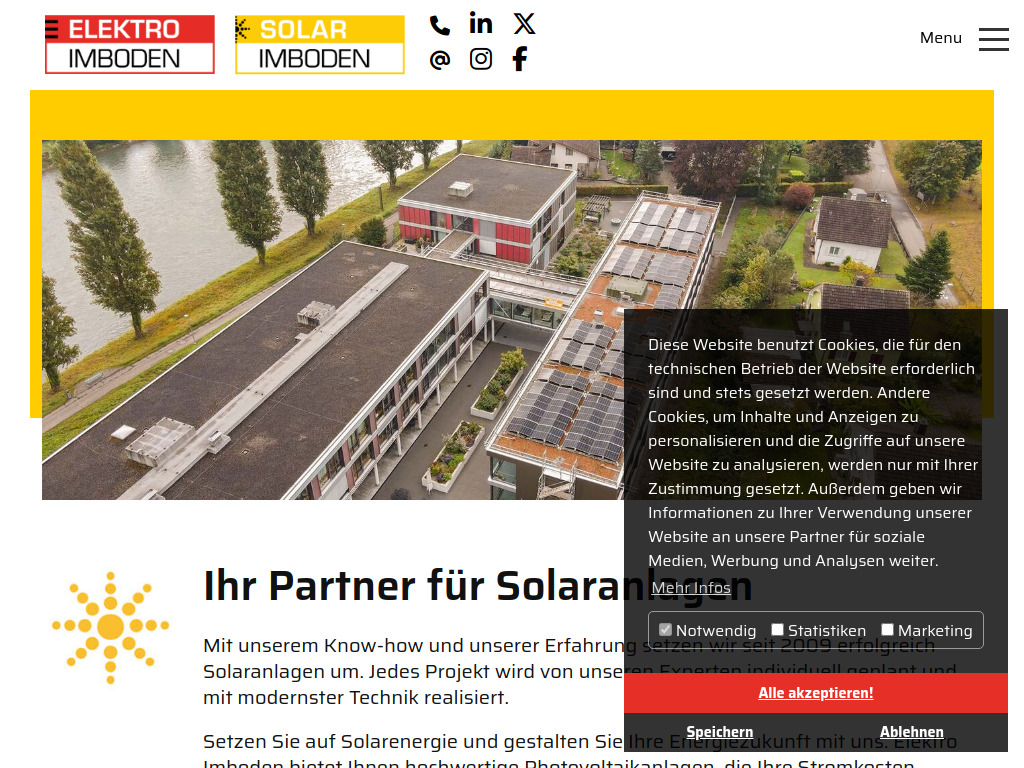 Website von Elektro Imboden AG