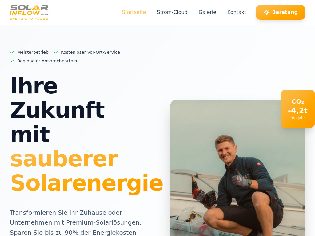 Website von Solar Inflow GmbH
