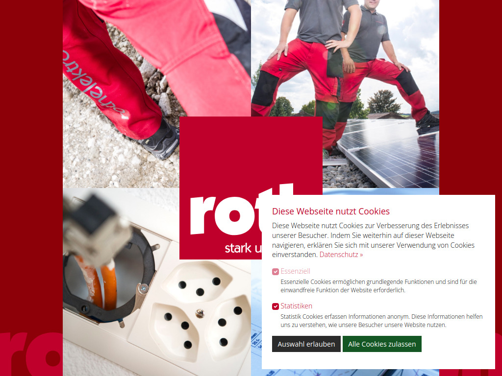 Website von Roth Elektro Kerzers AG in Kerzers