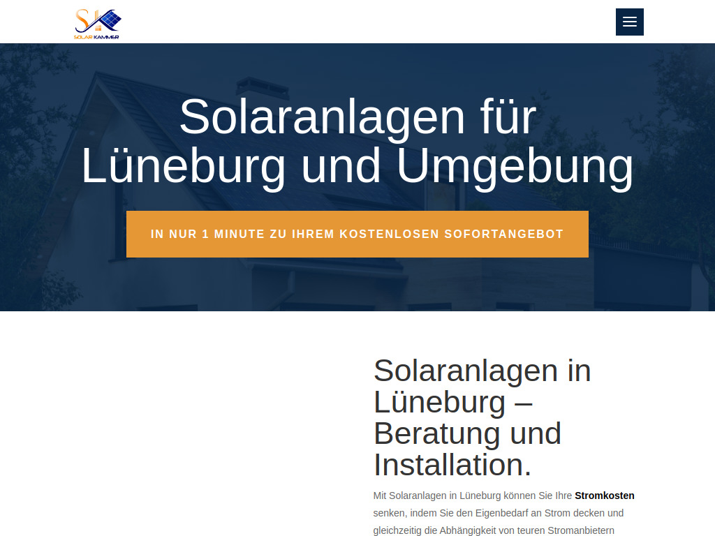 Website von Solar Kammer in Vastorf