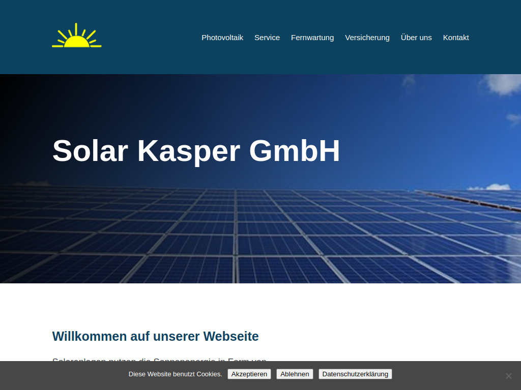 Website von Solar Kasper GmbH in Eisenberg