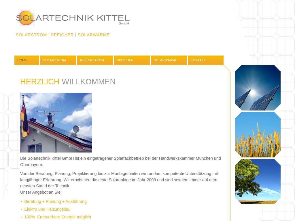 Website von Solartechnik Kittel GmbH in Kiefersfelden