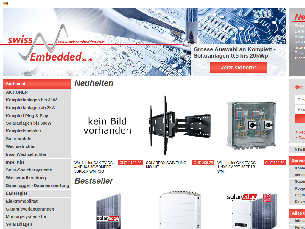 Website von swissEmbedded GmbH in Rieden