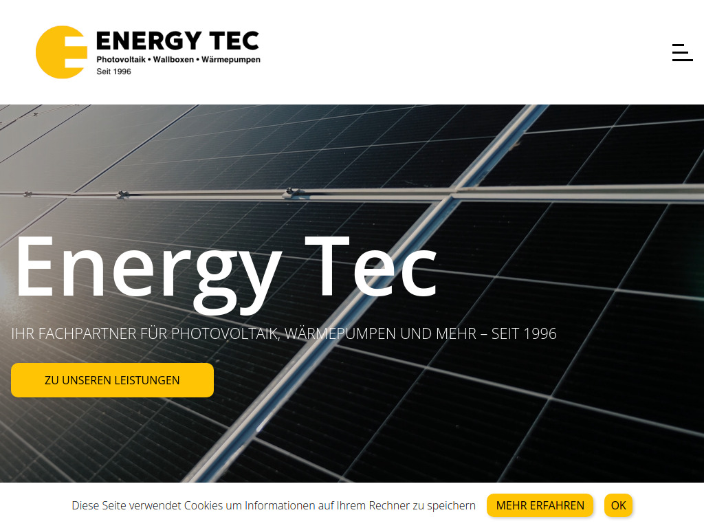 Website von ENERGY TEC - Energietechnik Mirow in Schwerin