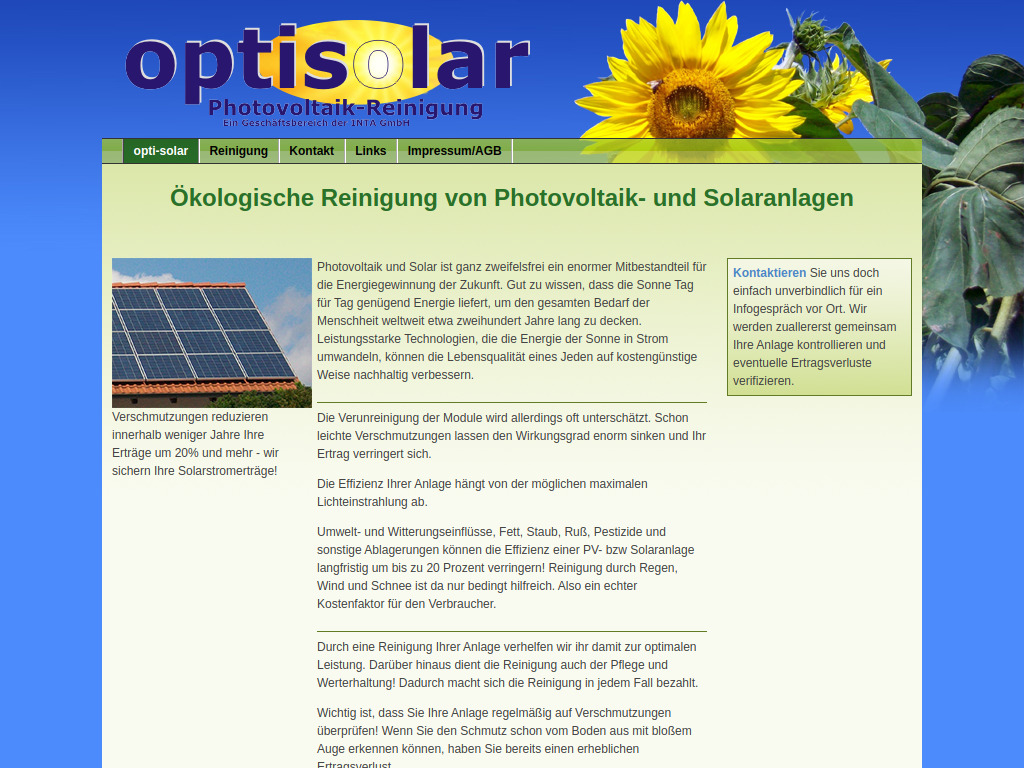 Website von INTA GmbH in Uetze