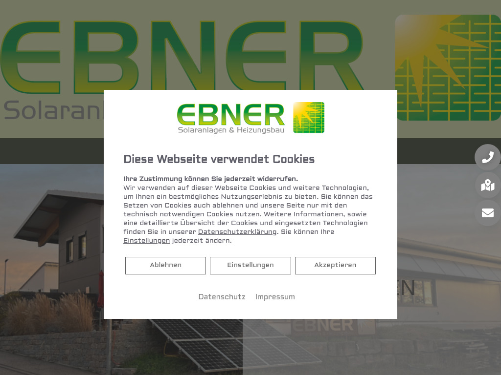 Website von Ebner GmbH in Weissach