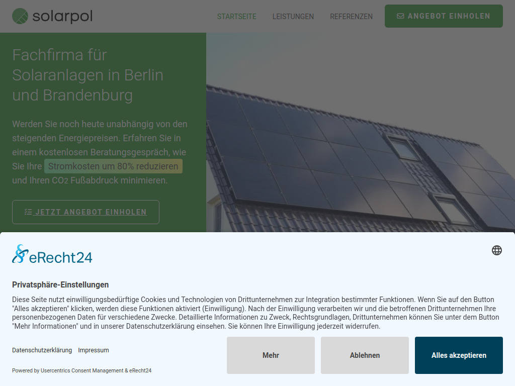 Website von solarpol GmbH in Berlin