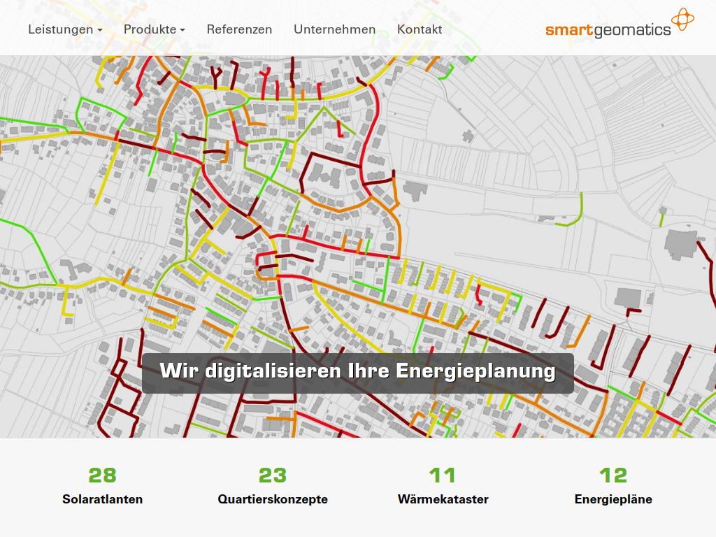 Website von Smart Geomatics Informationssysteme GmbH in Karlsruhe