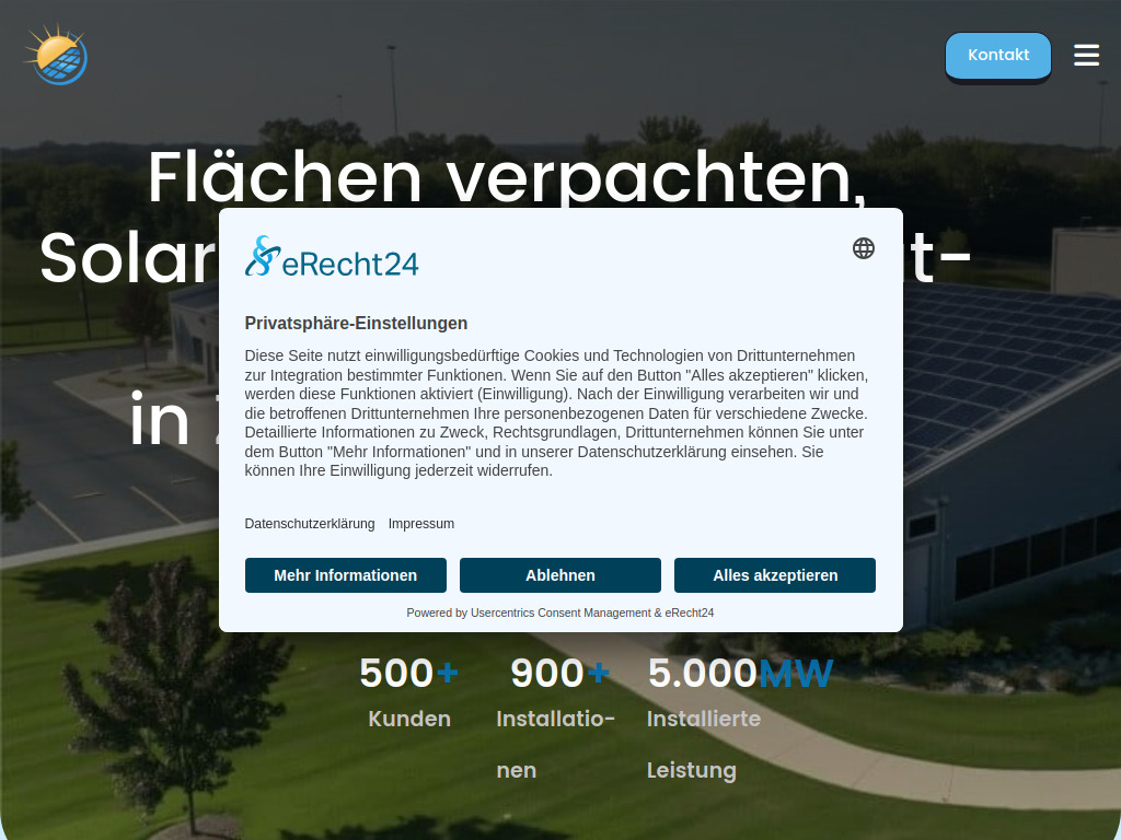 Website von Solar Projects CP e. Kfm. in Bad Kreuznach