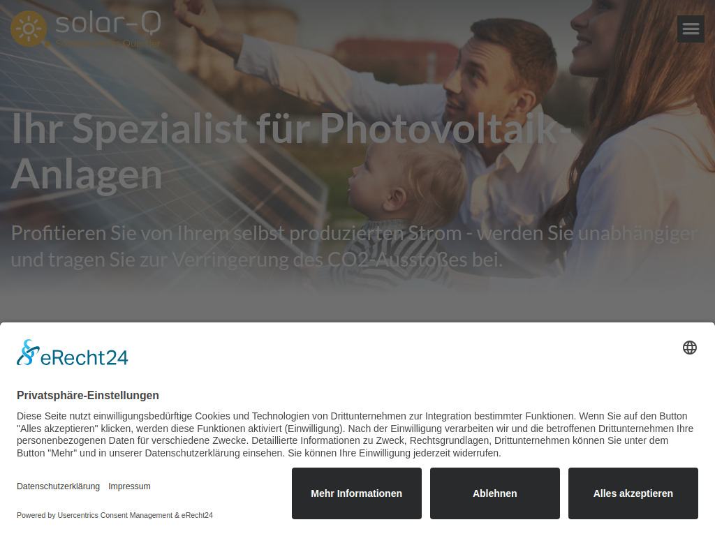 Website von Solar-Q GmbH in Mönchengladbach