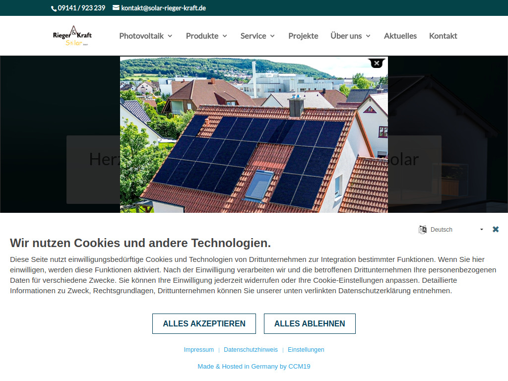 Website von Rieger & Kraft Solar GmbH in Weißenburg