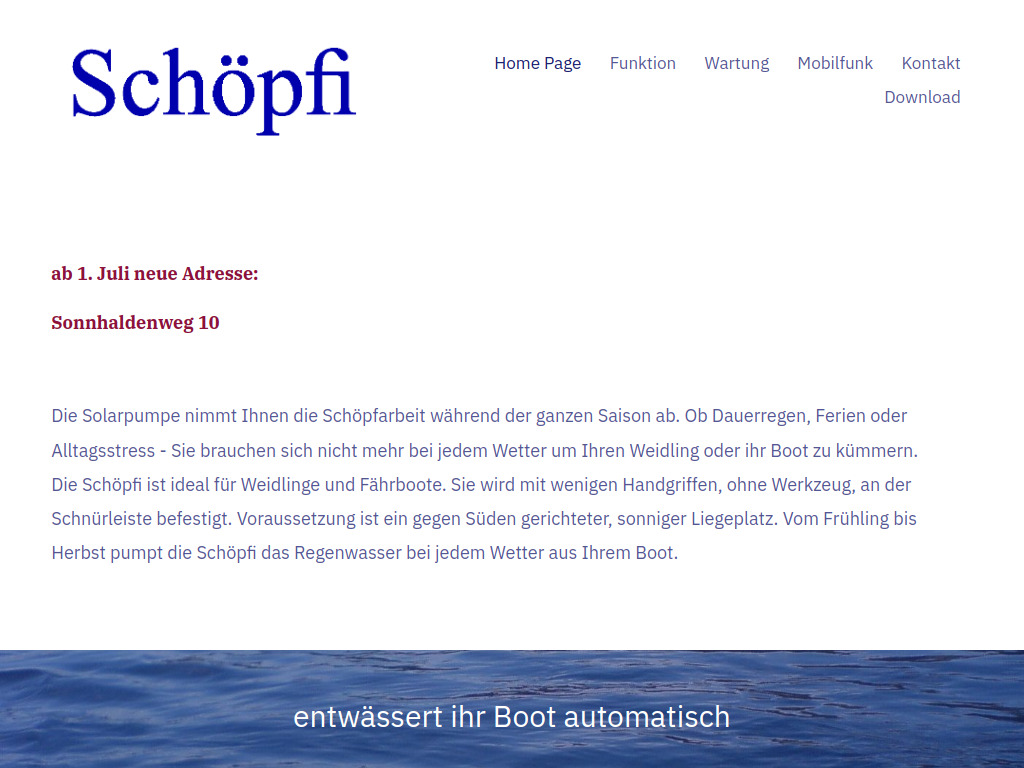 Website von Solar Schöpfi in Schaffhausen