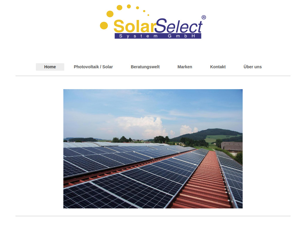 Website von Solar Select System GmbH in Leezen