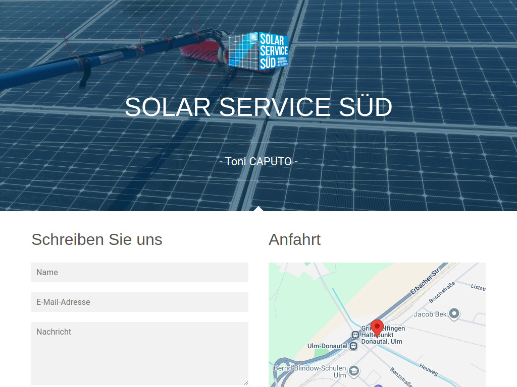 Website von SOLAR SERVICE SÜD in Ulm
