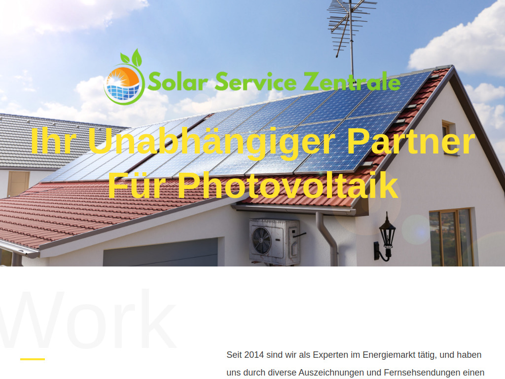 Website von Solar Service Zentrale