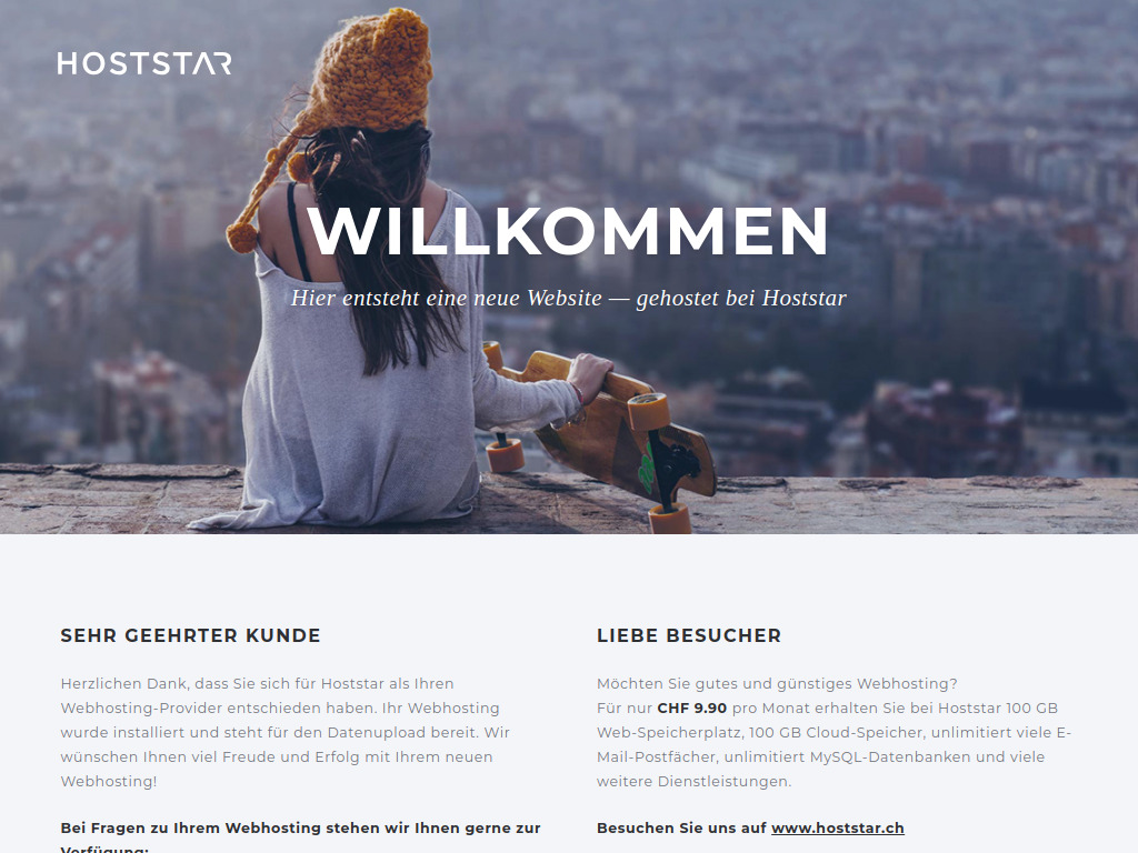 Website von HOSTSTAR - Multimedia Networks AG in Fraubrunnen